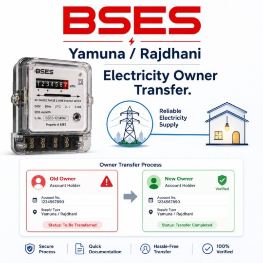 BSES Owner Name Transfer in Delhi | Electricity Meter Name Change Service